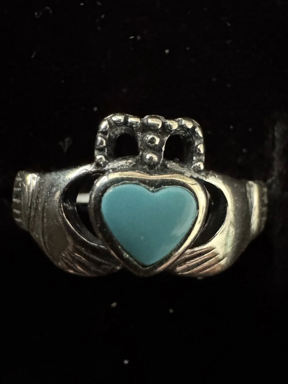 Turquoise Heart sterling silver Claddagh Ring - Women Jewelry